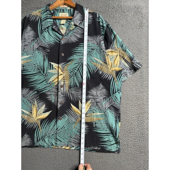 Reyn Spooner Shirt Mens L Regency Silk Jacquard Loop Collar Hawaiian Palm - Picture 12 of 12